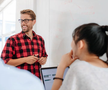 Man giving training presentation